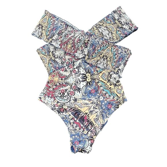 Anthropologie Other - By Anthropologie Swimsuit Women’s 3X Plus Smocked Off-The-Shoulder One-Piece